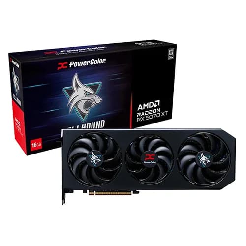 PowerColor Hellhound RX 9070 XT OC 16GB GDDR6 Graphics Card